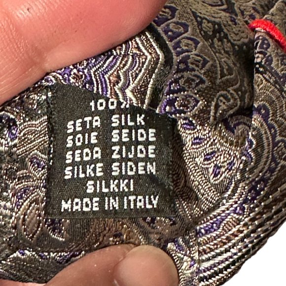GORGEOUS ZANETTI MEN'S PAISLEY TIE - 100% SILK - NEW WITH TAG - Picture 5 of 5